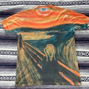 Yizzam All Over Print Edvard Munch 'The Scream' Painting Tee T Shirt XLarge XL